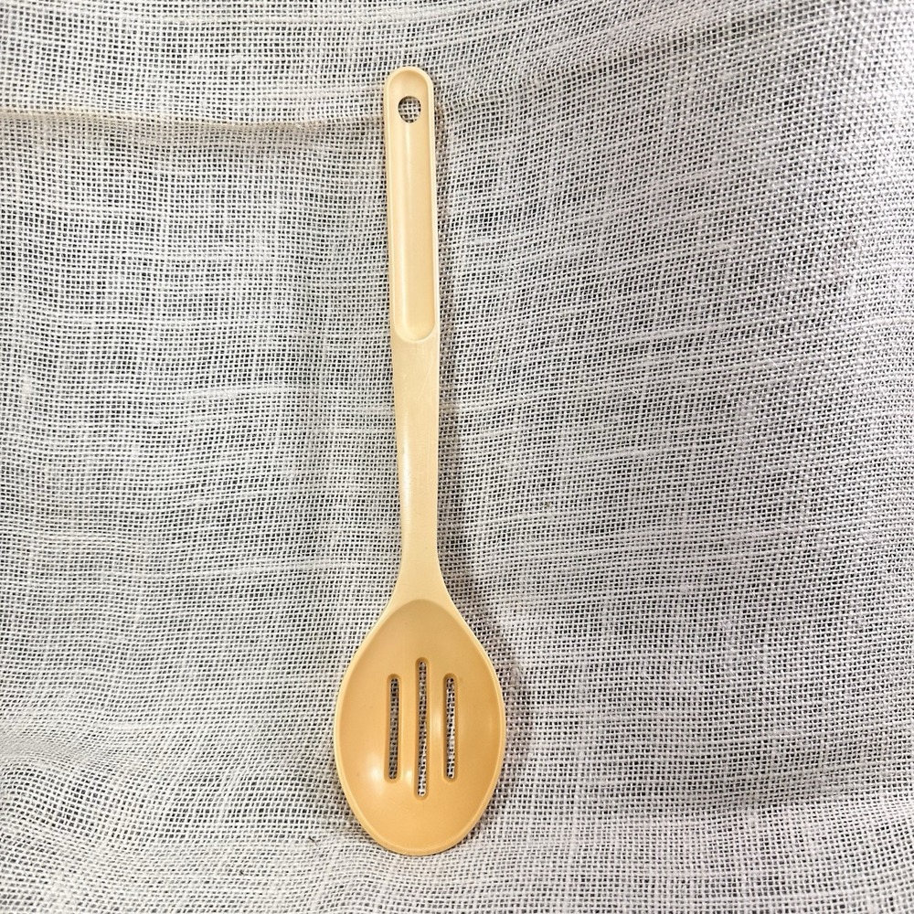 Tupperware E Series Slotted Spoon #1815 Yellow 12" Nylon Kitchen Utensil VTG USA